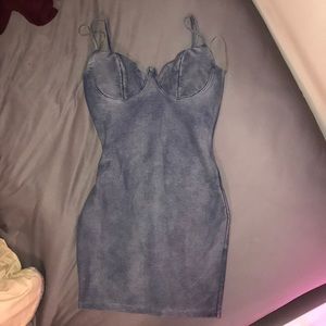 Denim inspired body con dress